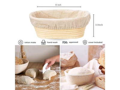 バヌトンでパン作り 10インチ楕円形バヌトン サワードウ成形