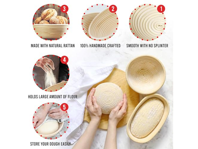 ベーキング材料ギフトバスケット ブレッド用発酵バスケット ウィッカープルーフィング