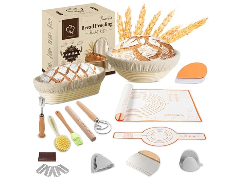 ベーキングツール マット 木製パン発酵バスケット 蓋付きプライム