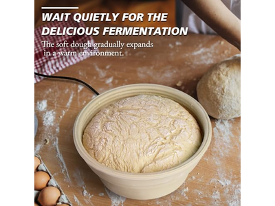 布付きバヌトン発酵バスケット ベトナムウィローラタンボウル ブレッドバスケット