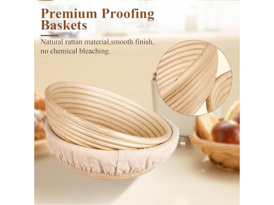 バヌトン サワードウ スターターキット クロシェリネンカバー 楕円形ラタンベーキングツール用