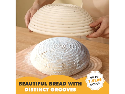 バスケットバヌトンウィッカー 6インチバンブーラウンドプラスチック 9バヌトンプルーフィング