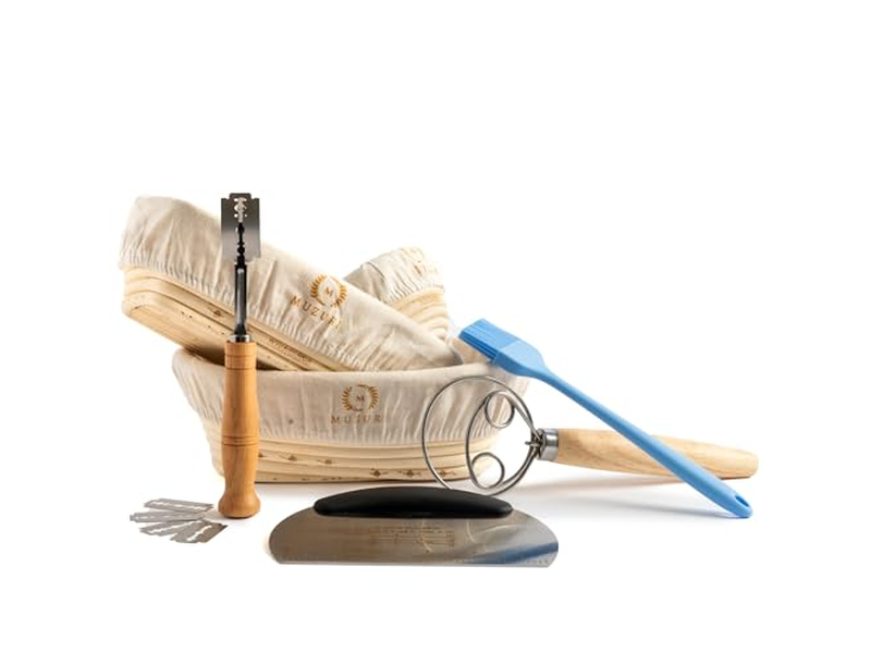 布付きサービング用パンバスケット 楕円形ラタン発酵バスケット