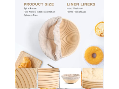 高品質バヌトンフレンチブレッド ボス リネンライニング 小型丸型クロワッサン