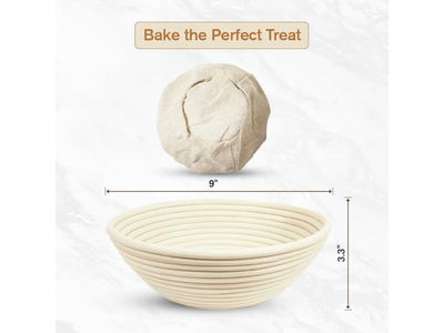 8 9 10インチ バヌトンプルーフィングバスケット 籐製丸型とオーバル